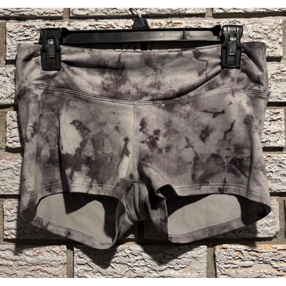 NOBULL Womens High-Rise Tight Shorts Grey Tie Dye Athletic Workout Size Medium